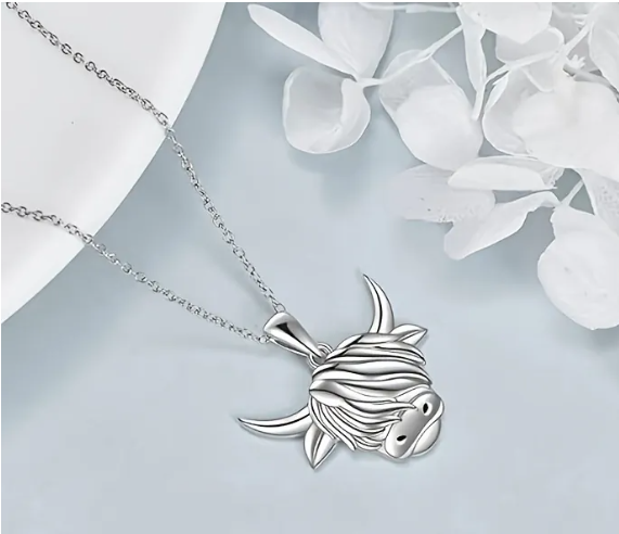 Highland Cow Head Necklace