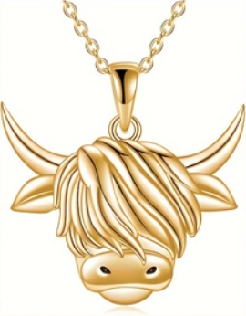 Highland Cow Head Necklace