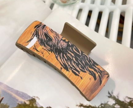 Leather Printed Hair Clip