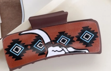 Leather Printed Hair Clip