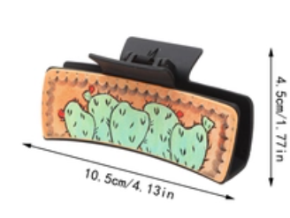 Leather Printed Hair Clip