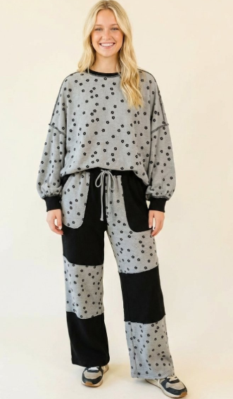 Waffle Floral Lounge Set