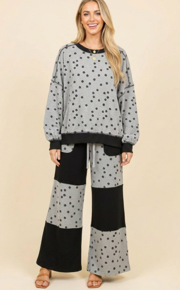 Waffle Floral Lounge Set
