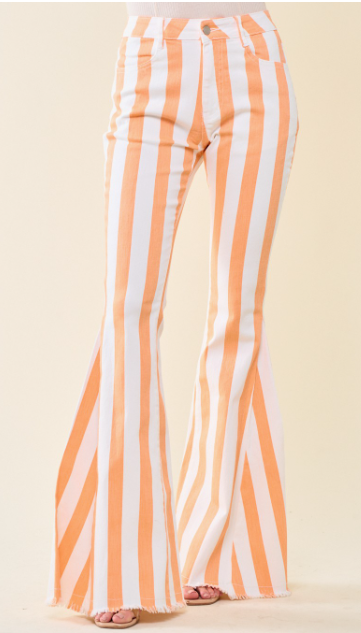 Boho Striped Western Flare Pants