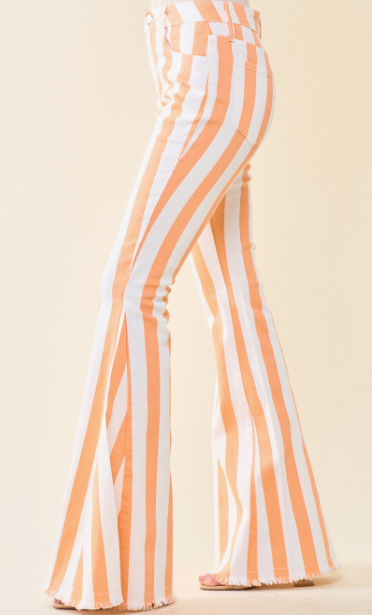 Boho Striped Western Flare Pants
