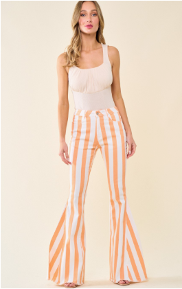 Boho Striped Western Flare Pants