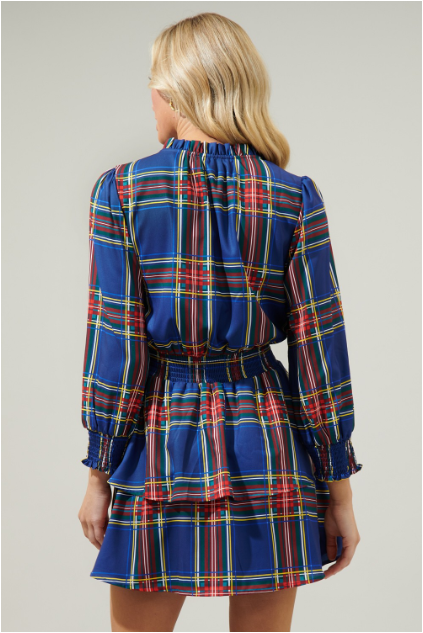 Plaid Clifton Double Ruffle Dress