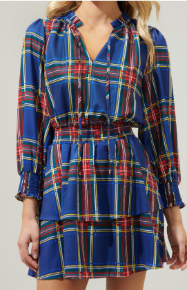 Plaid Clifton Double Ruffle Dress