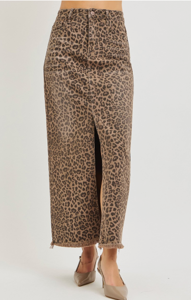 Leopard Slit Skirt