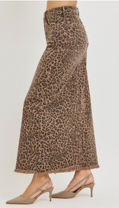 Leopard Slit Skirt