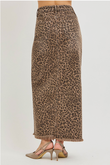 Leopard Slit Skirt