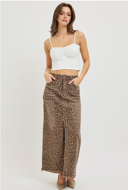 Leopard Slit Skirt