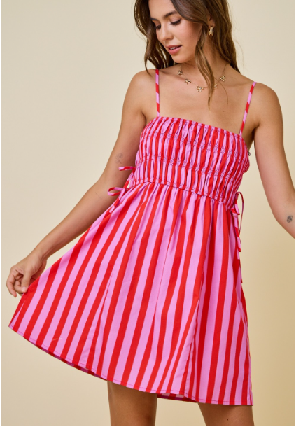 Striped Smocked Dress