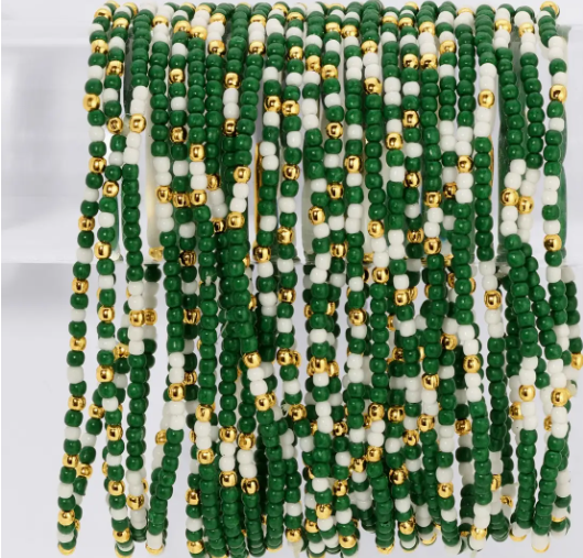 Game Day Sea Bead Stretch Bracelet