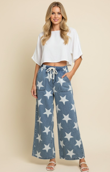 Denim Star Pants