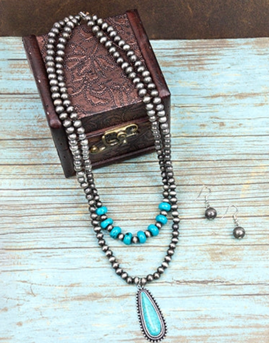 Western Turquoise Necklace Set