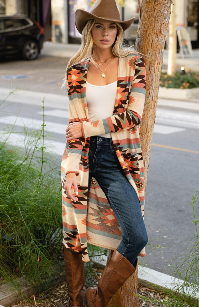 Long Aztec Cardigan