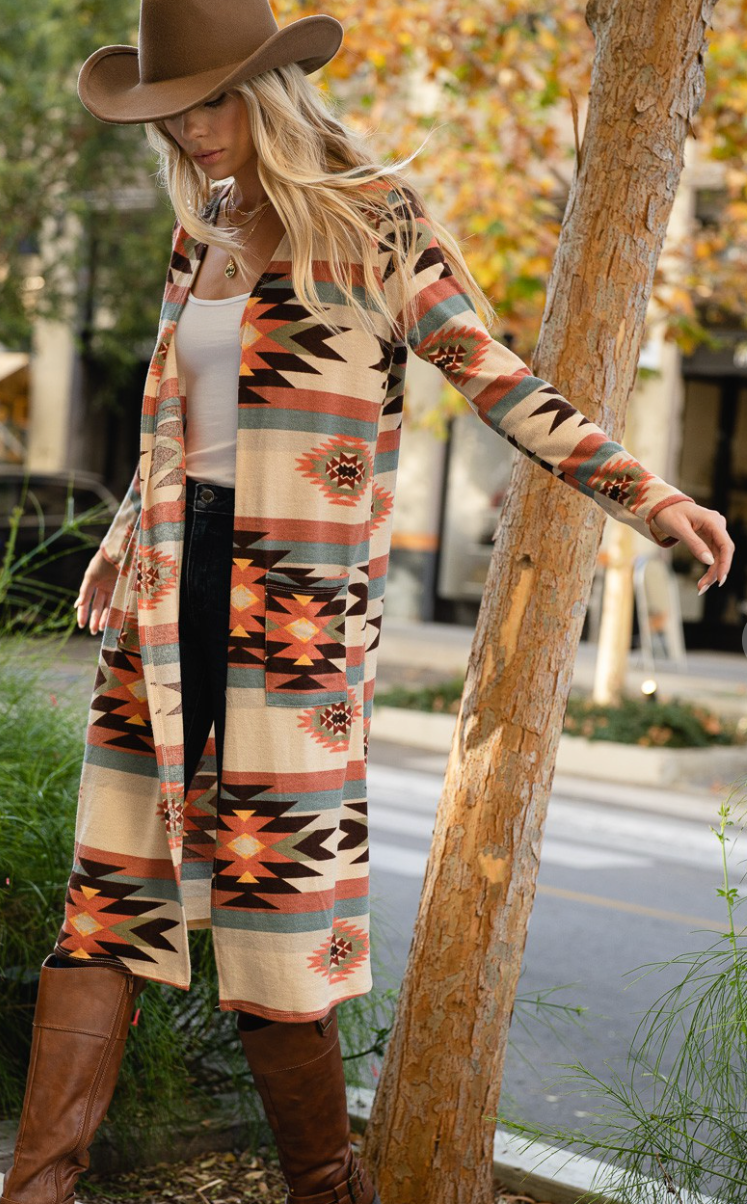 Long Aztec Cardigan
