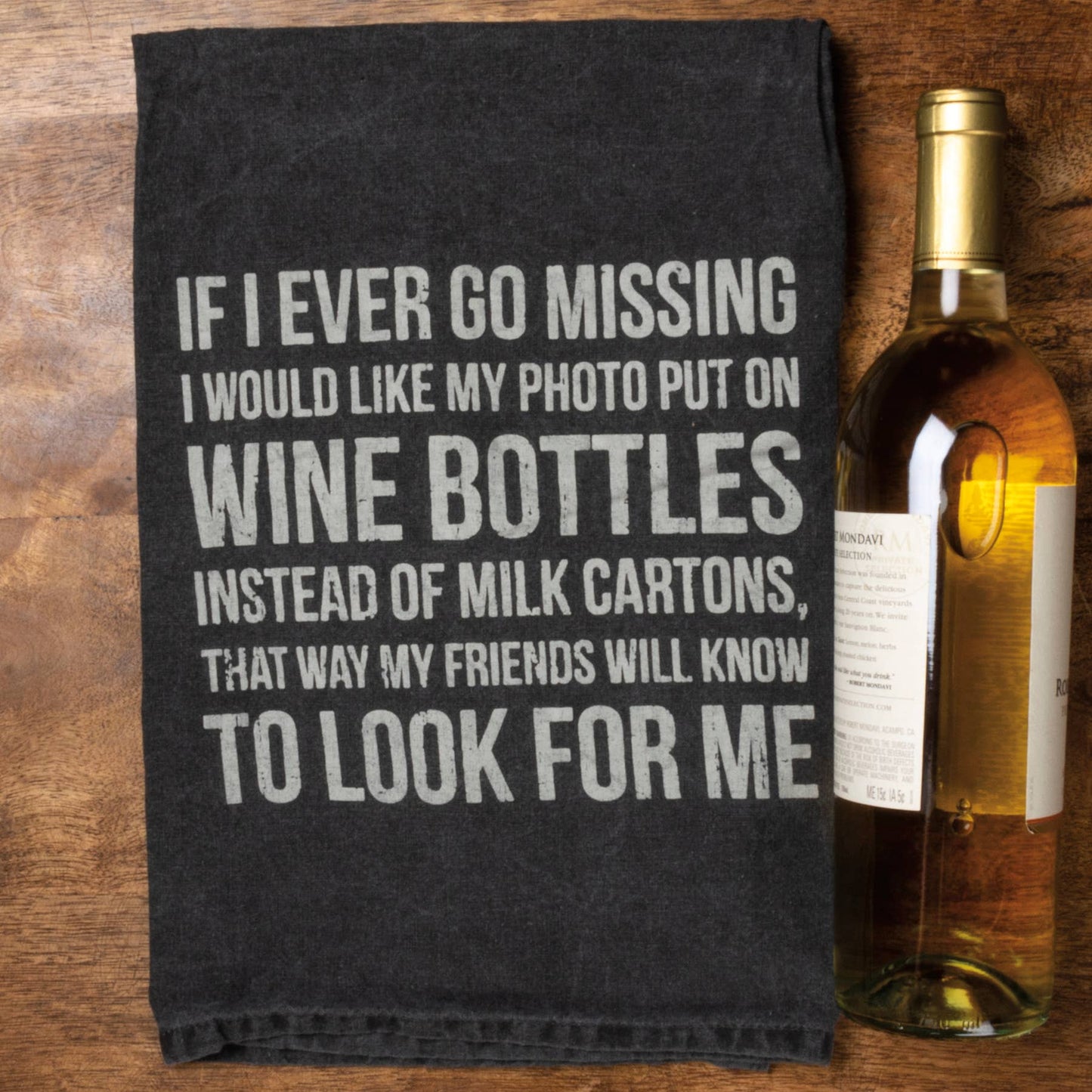 Wine Bottles Instead Milk Cartons Kitchen Towel