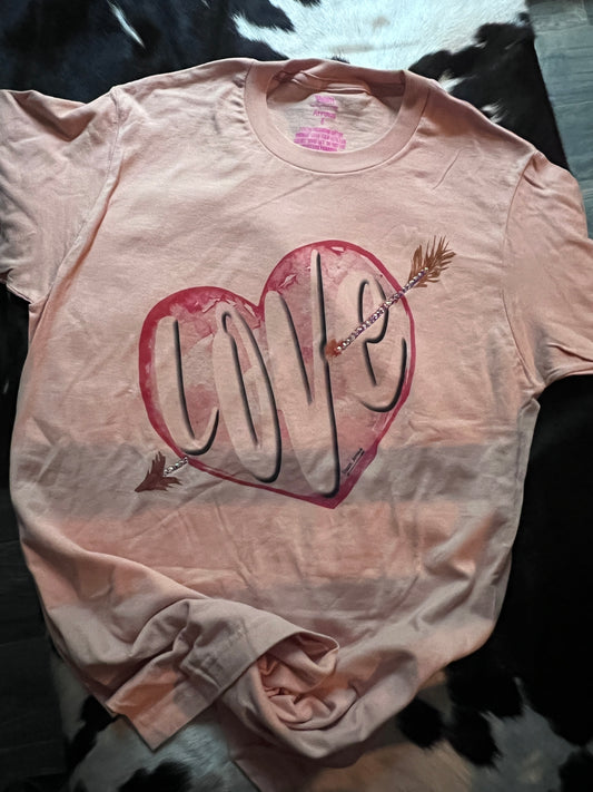 Bling Love Heart Graphic Tee