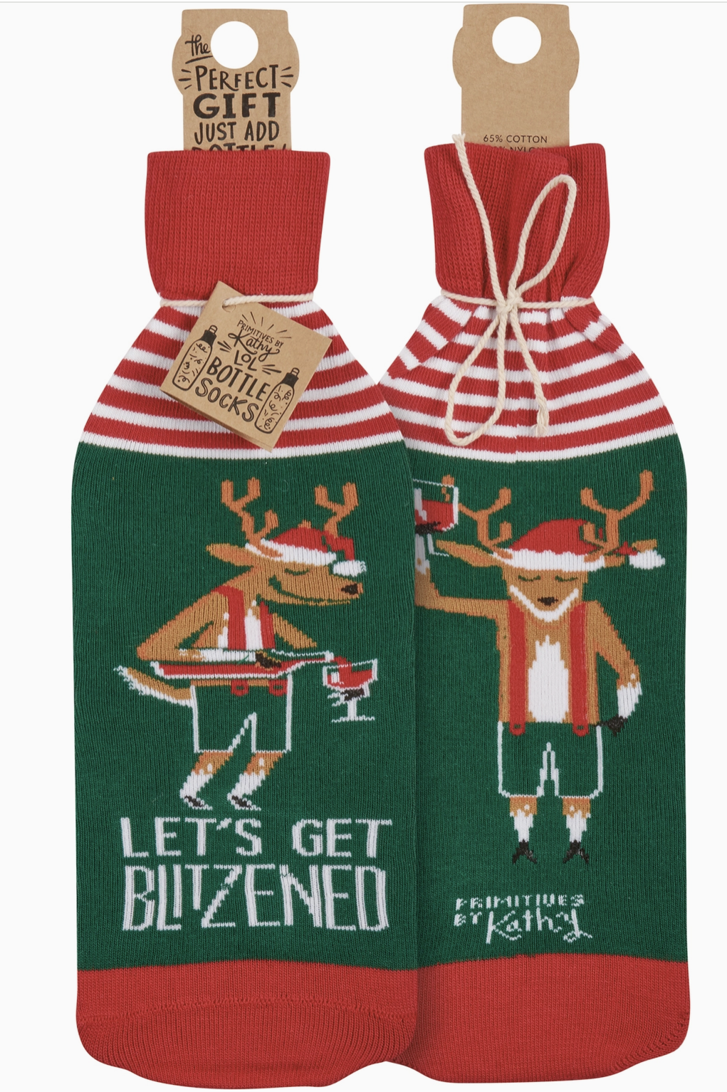 Let's Get Blitzened Wine Sock