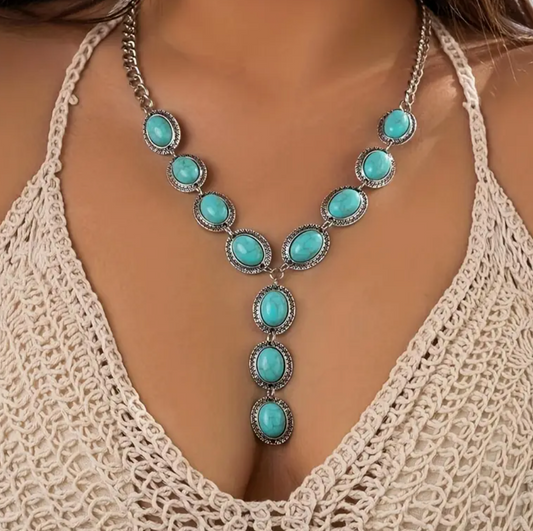 Boho Turquoise Stone Necklace
