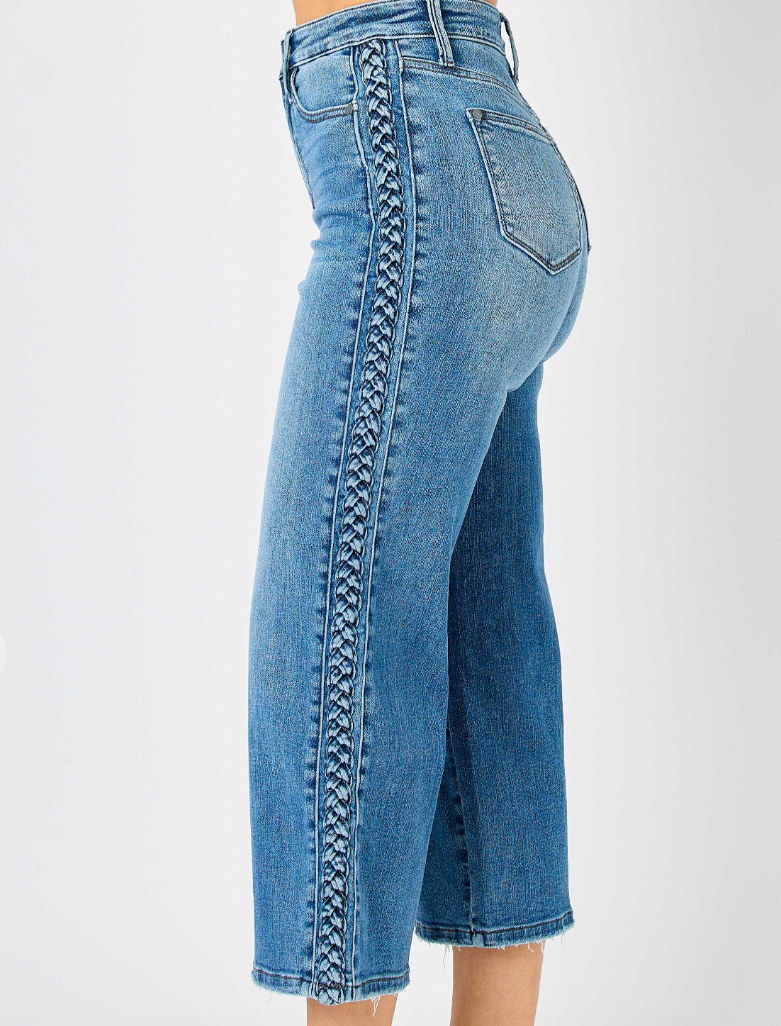 Judy Blue Braided Crop Jean