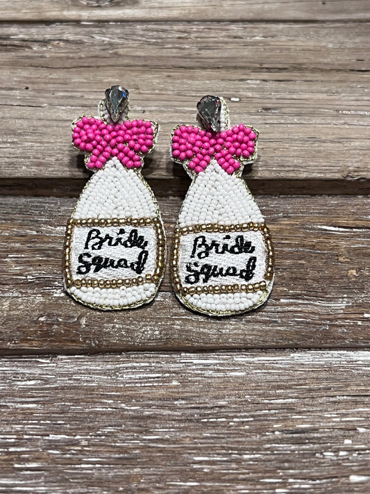 Sea Bead Bride Squad Champagne Earrings