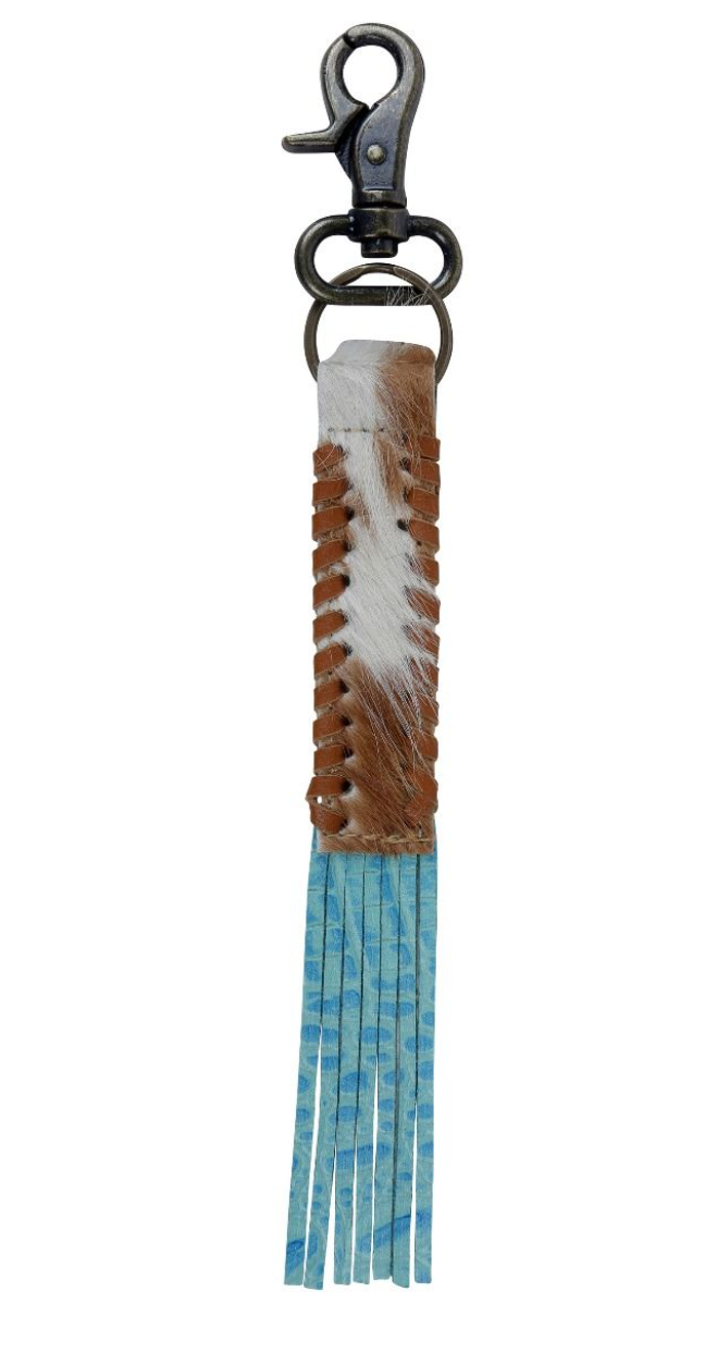 Brown Blues Cowhide Keyfob