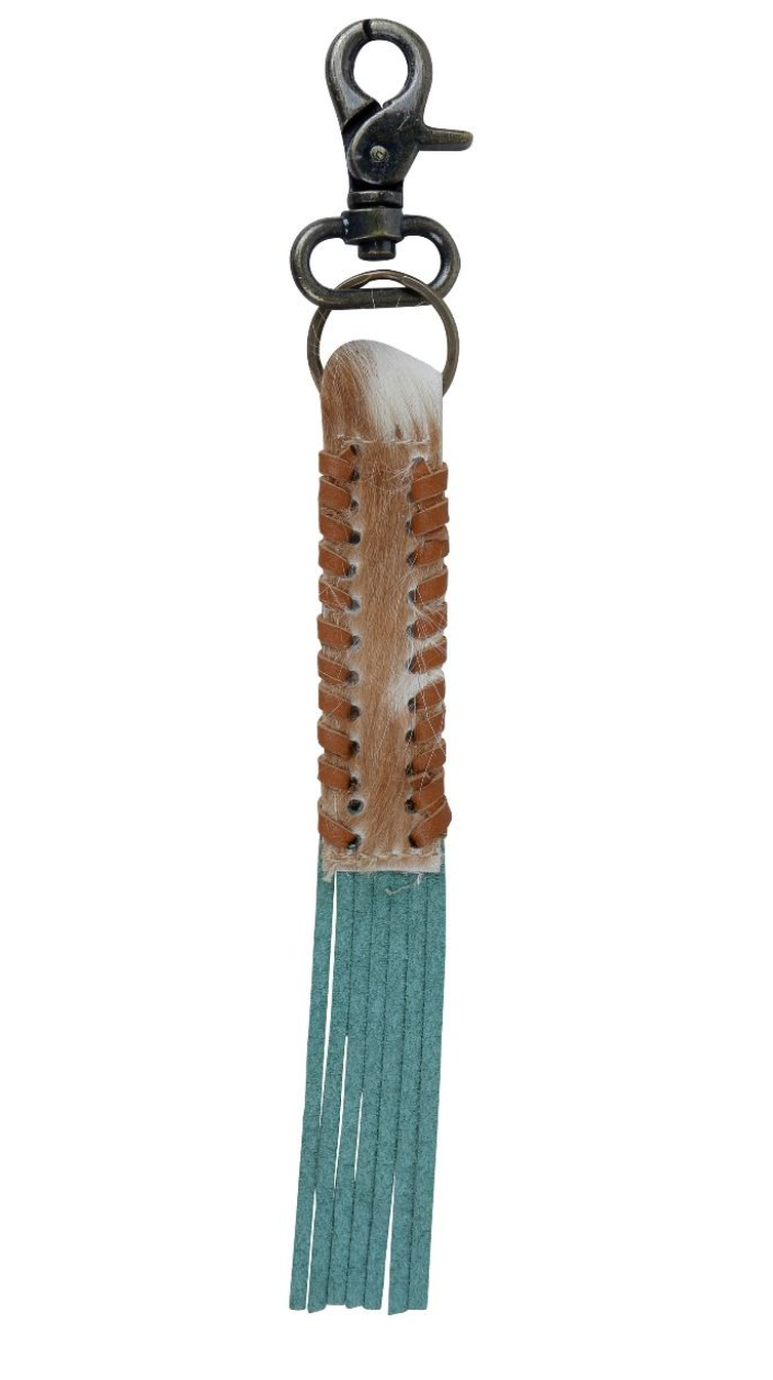 Brown Blues Cowhide Keyfob
