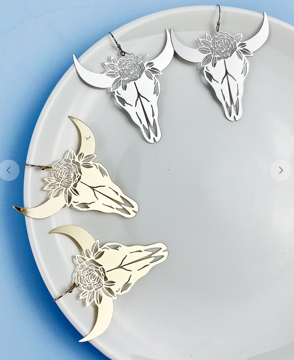Flower Bull Filigree Earrings