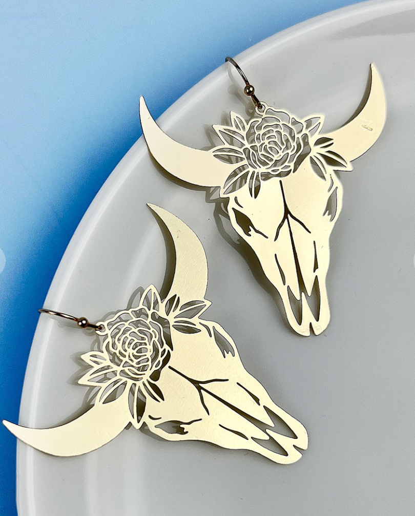Flower Bull Filigree Earrings