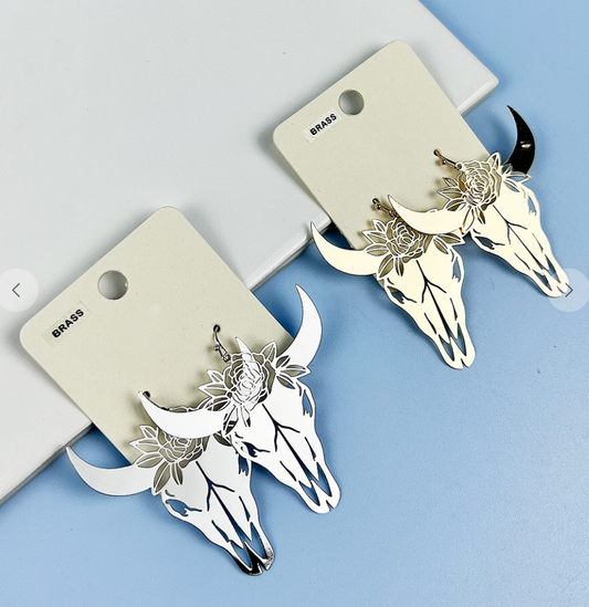 Flower Bull Filigree Earrings