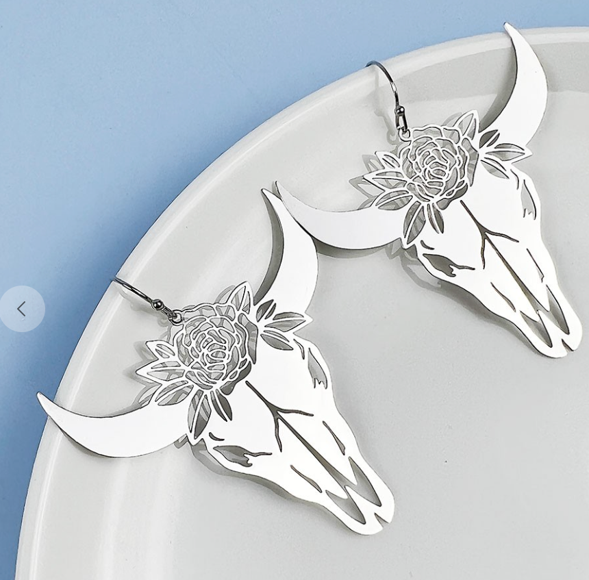 Flower Bull Filigree Earrings