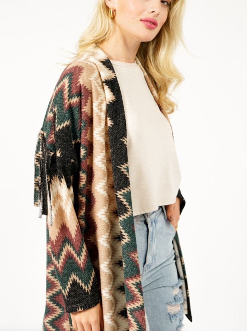 Fringe Aztec Cardigan