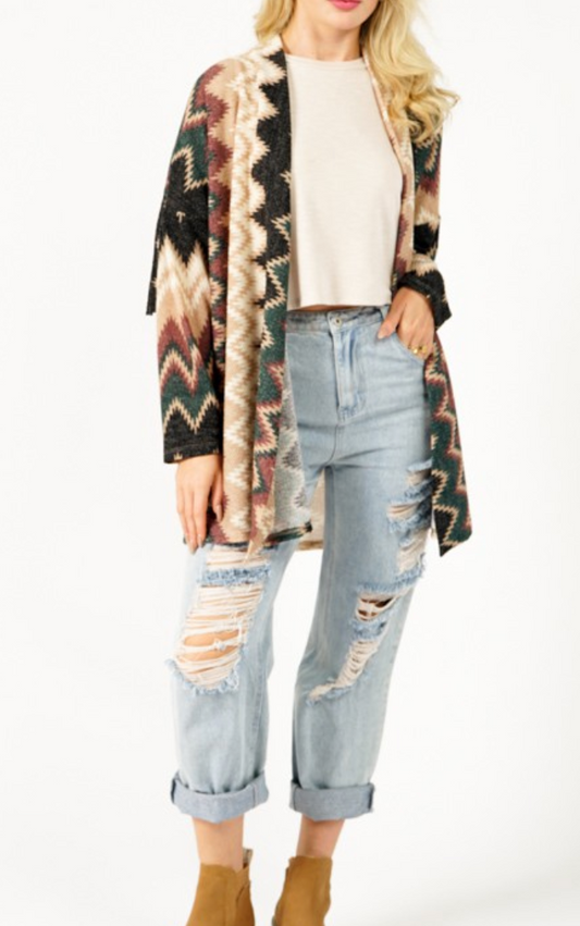 Fringe Aztec Cardigan
