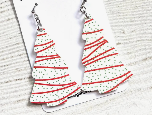 Resin Christmas Tree Earrings
