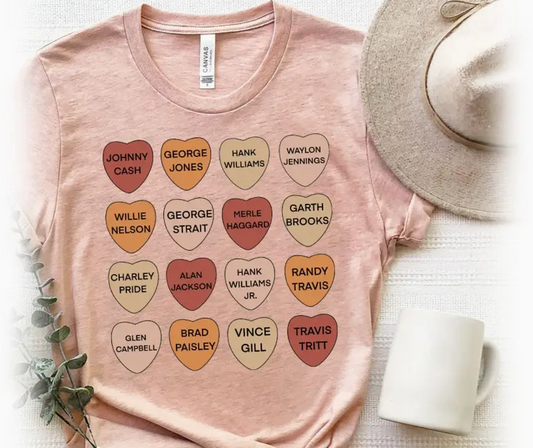Country Singer Hearts Tee
