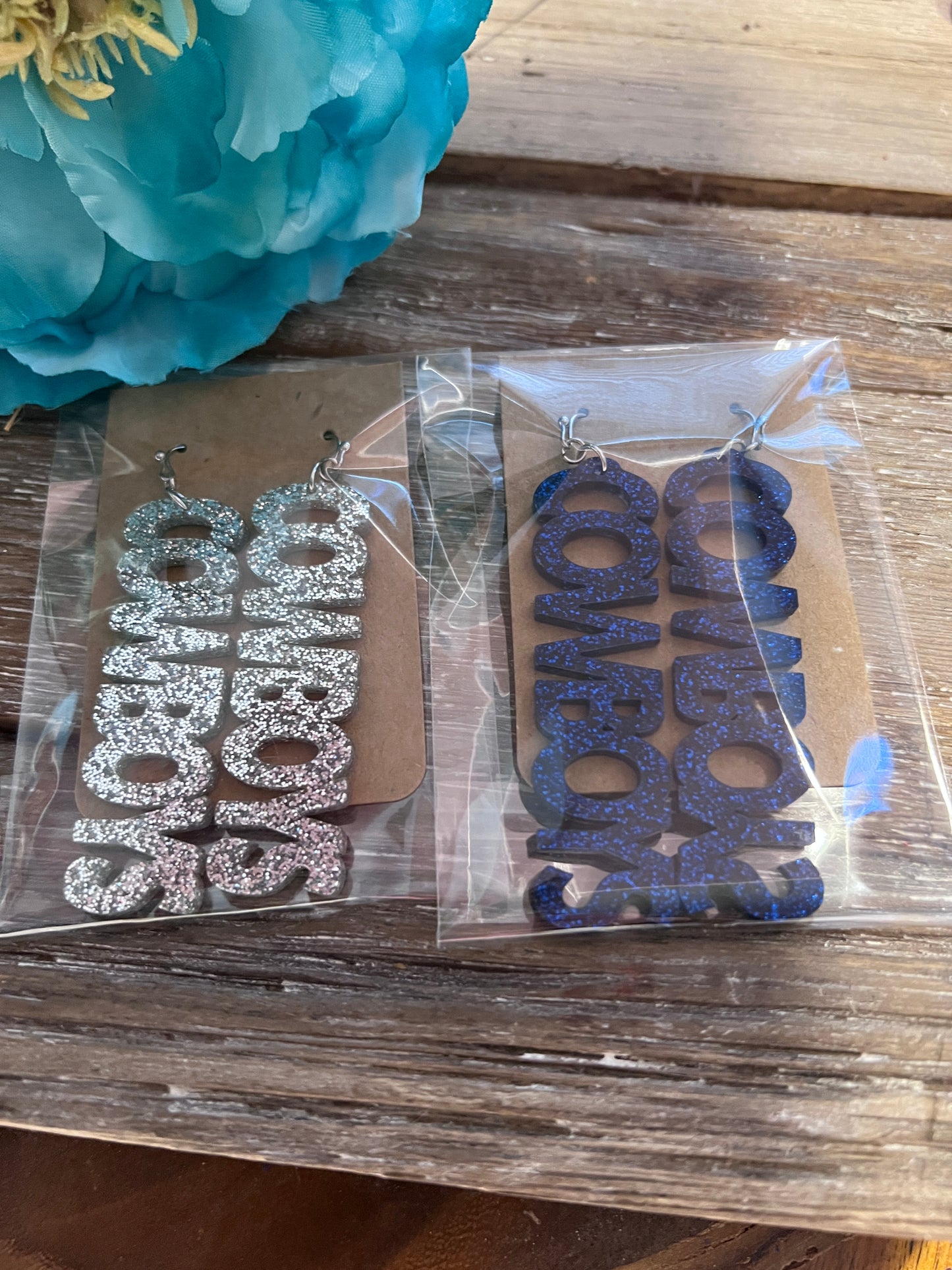 Cowboys Resin Earrings