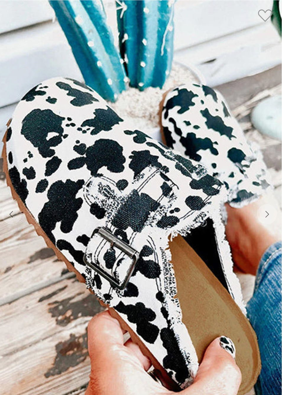 Cow Print Canvas Slip On Shoes