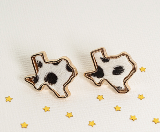 Cowhide Texas Earrings