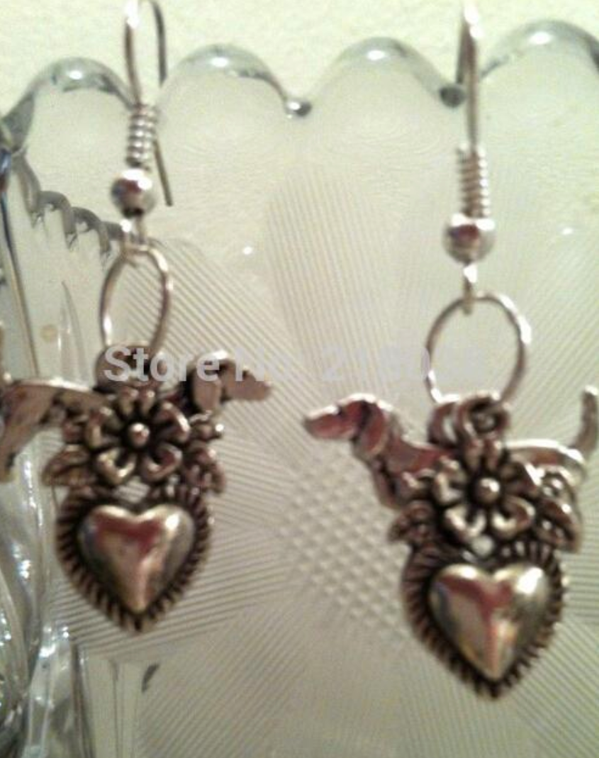 Dachshund Heart Earrings