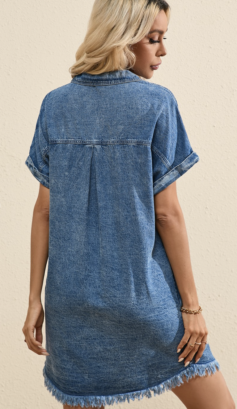 Frayed Denim Dress
