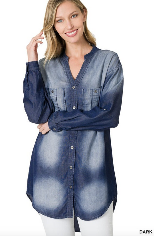 Denim Longline Shirt