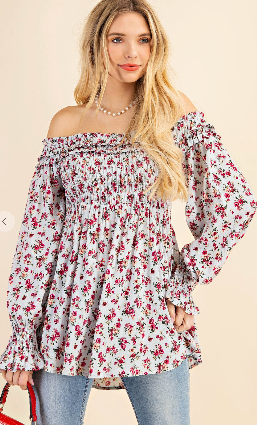 Ditsy Floral Smocked Top