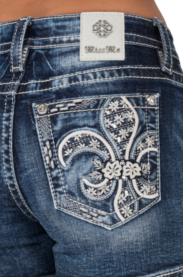 Miss Me Fleur De Lis Short