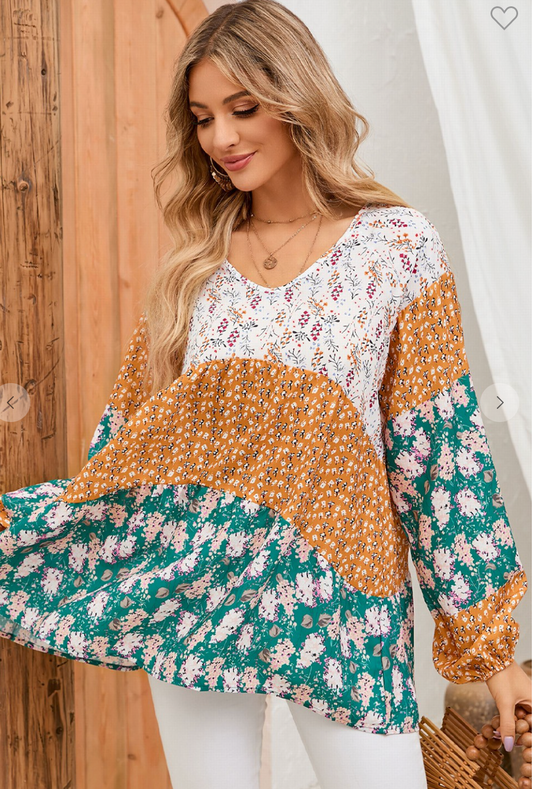 Floral Patchwork Top
