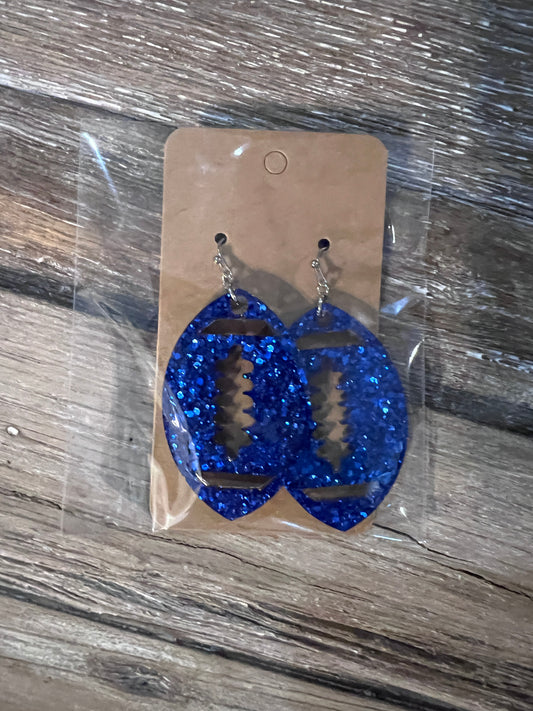 Resin Football Earrings
