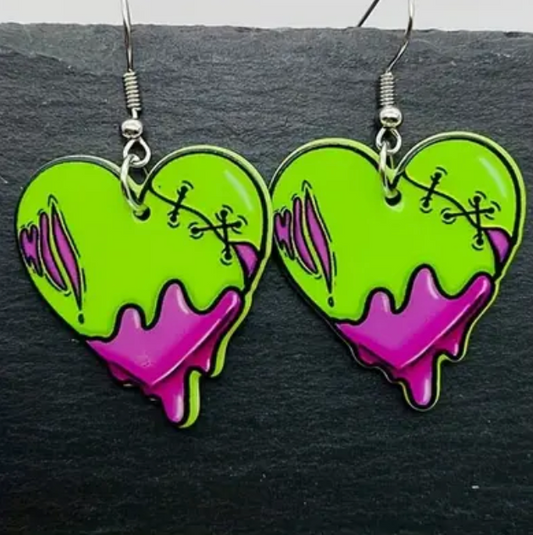Frankenstein  Heart Earrings