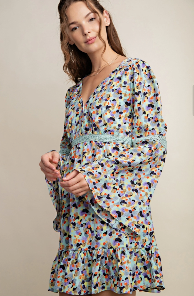 Girly Bell Sleeve Dress